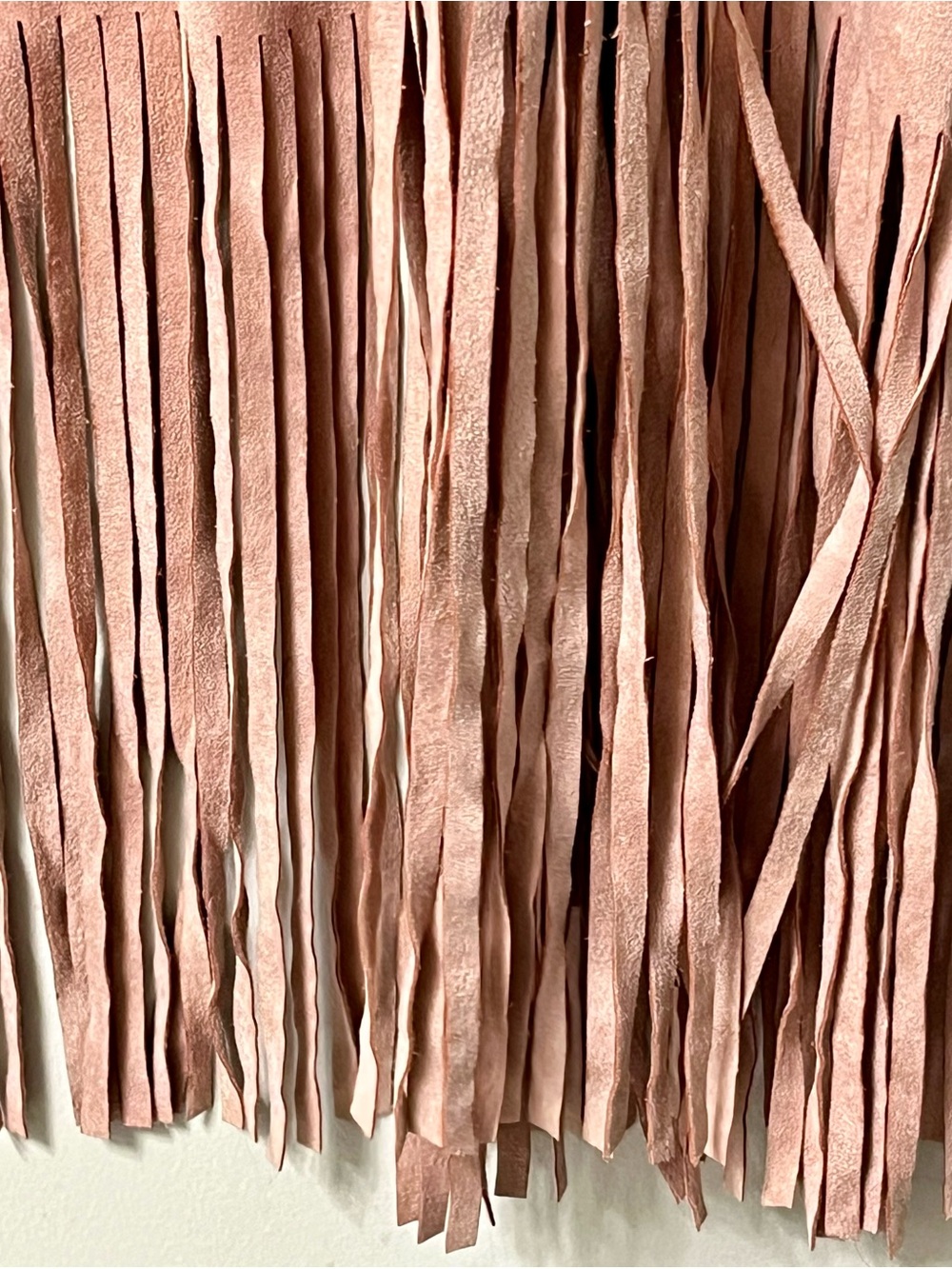 Dusty Rose Suede Fringe Laser Cut Vest Dress - Picture 6 of 10